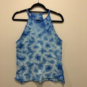 Blue Tie Dyed Razor Back Tank Top XS